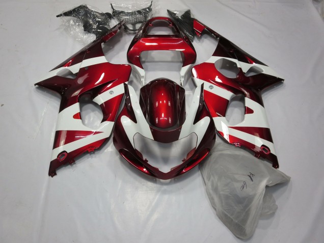 00-02 Tiefrot & Weiß GSXR 1000 Motorrad Verkleidung