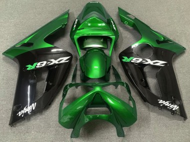 03-04 Glänzend Grün & Schwarz ZX6R Motorrad Verkleidung