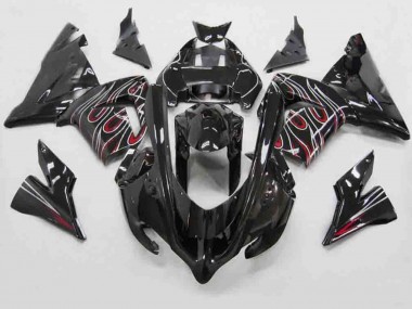 04-05 Rot Schwarz Flamme ZX10R Motorrad Verkleidung