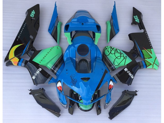 05-06 Blauer Hai & Grün CBR600RR Motorrad Verkleidung