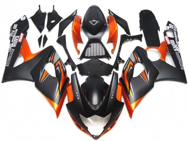 05-06 Custom Matt & Glanz Schwarz & Orange GSXR 1000 Motorrad Verkleidung