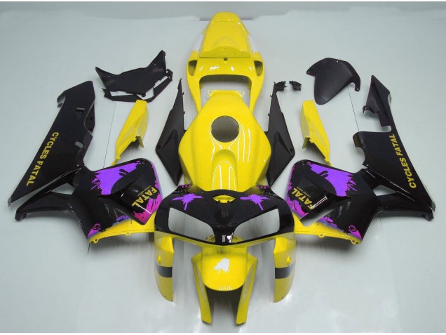 05-06 Glänzend Gelb & Lila Mit Spritzern CBR600RR Motorrad Verkleidung