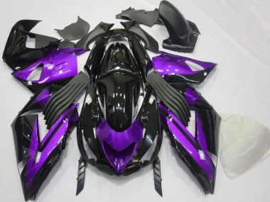 06-11 Glanz Lila & Schwarz Schlicht ZX14R Motorrad Verkleidung