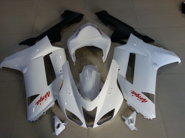 07-08 Glänzend Weiß & Rot Logos ZX6R Motorrad Verkleidung