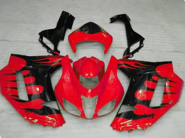 07-08 Rot Flamme ZX6R Motorrad Verkleidung