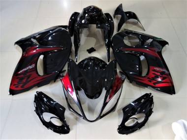 08-20 Schwarz Glänzend & Bonbonrot GSXR 1300 Motorrad Verkleidung