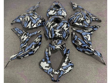 09-12 Blau & Silber Camo CBR600RR Motorrad Verkleidung