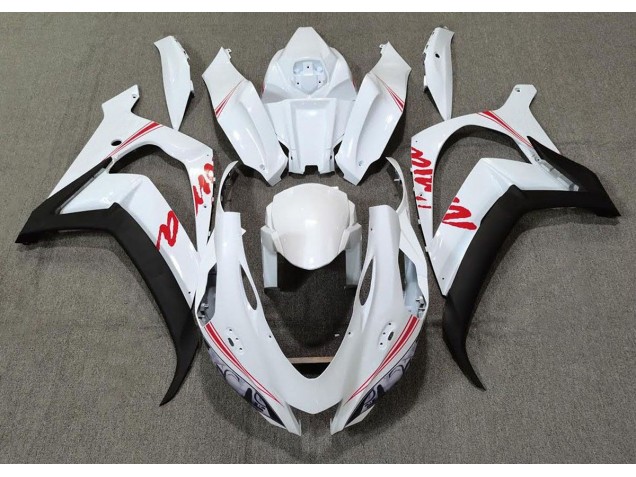 16-19 Perlweiß & Rot Logos ZX10R Motorrad Verkleidung