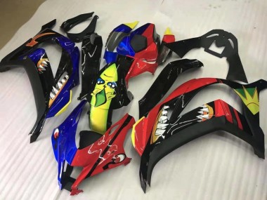 16-19 Rot & Blau-Gelber Hai ZX10R Motorrad Verkleidung